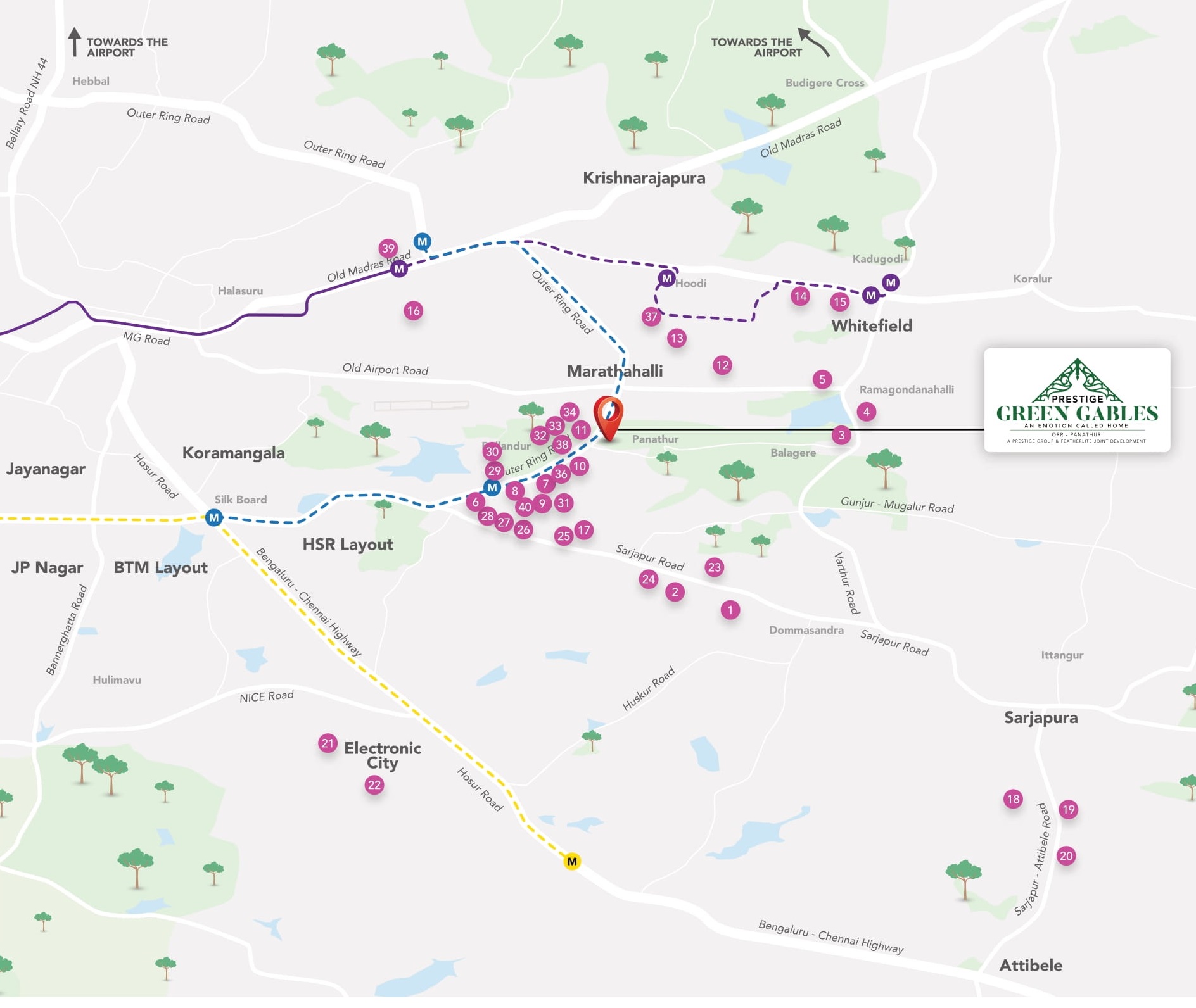 Prestige Sanctuary | Location Map | Whitefield | Bangalore